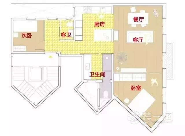 齐齐哈尔装修公司分享75㎡三居室改二室一厅装修案例
